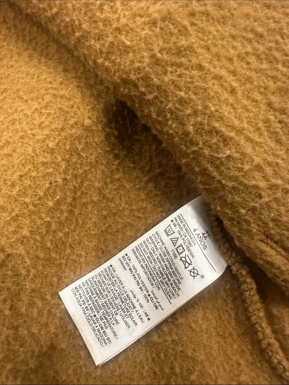 Old Navy Fall Brown Sherpa Zip up with magenta pockets size 4T